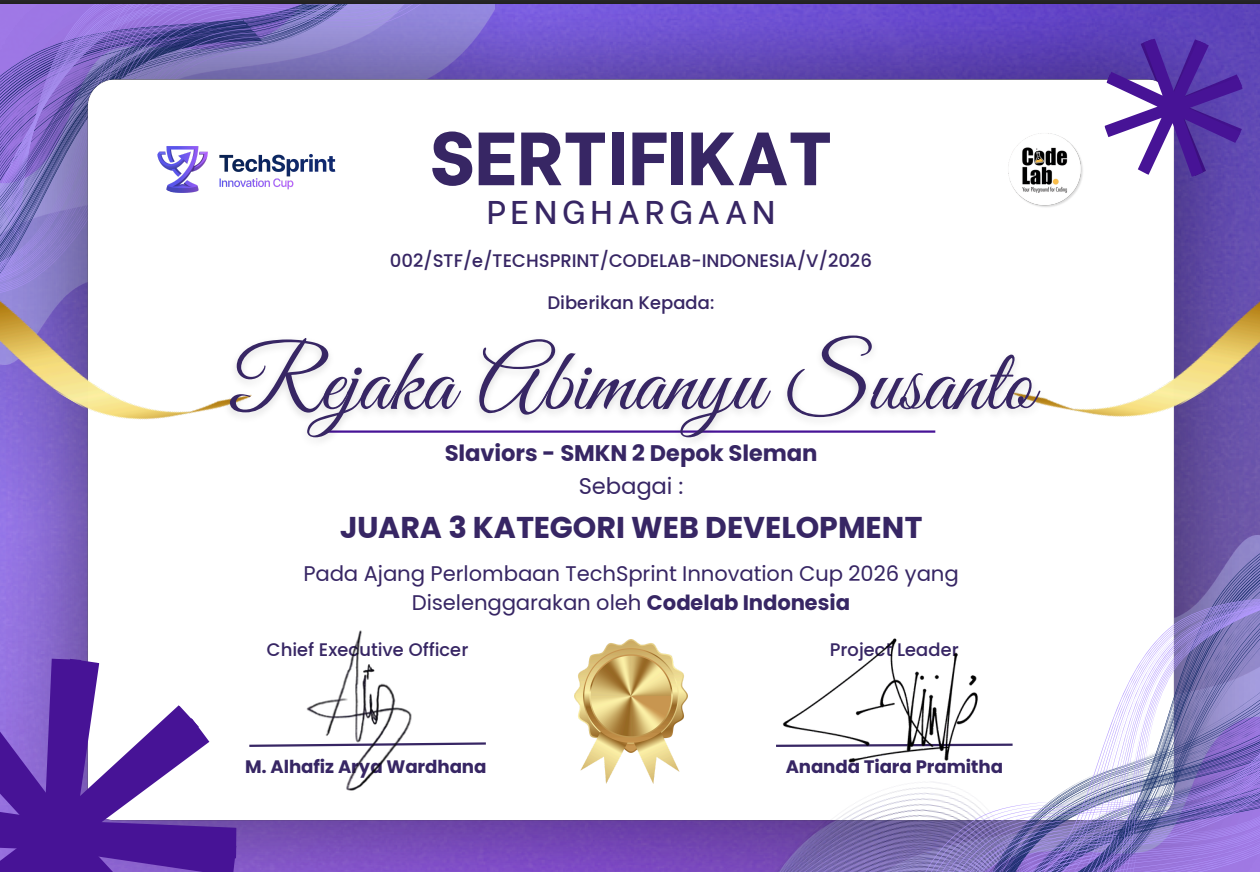3rd Place - TechSprint Web Development Competition