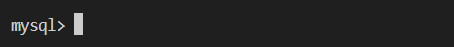 The MySQL terminal after login mysql terminal