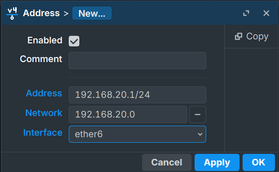 Router1 ether6