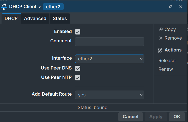 Router2 ether2