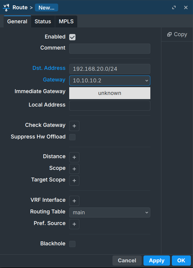 Router2 Return Route