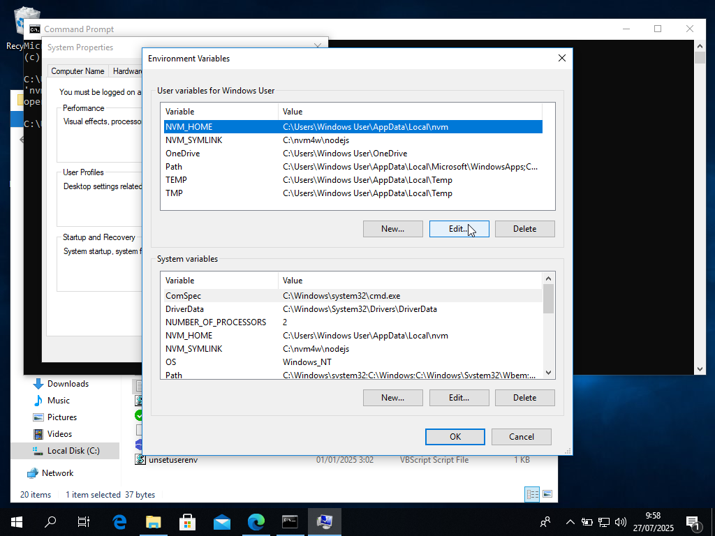 Environment Path Change