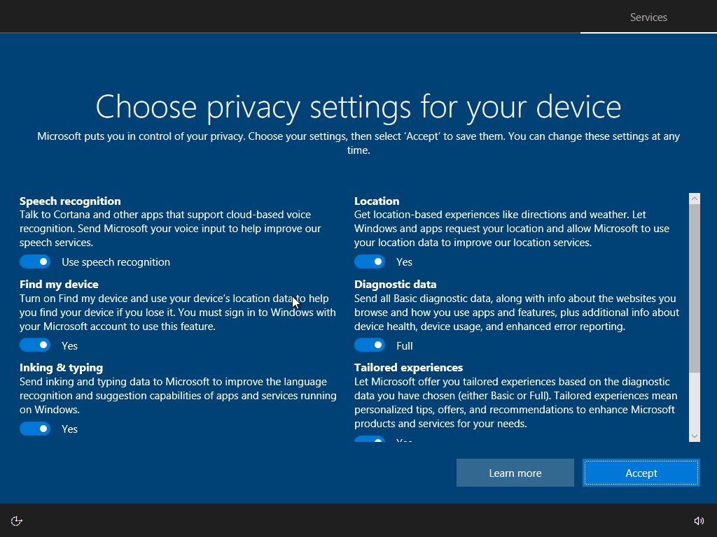 Your privacy, your choice Privacy Settings